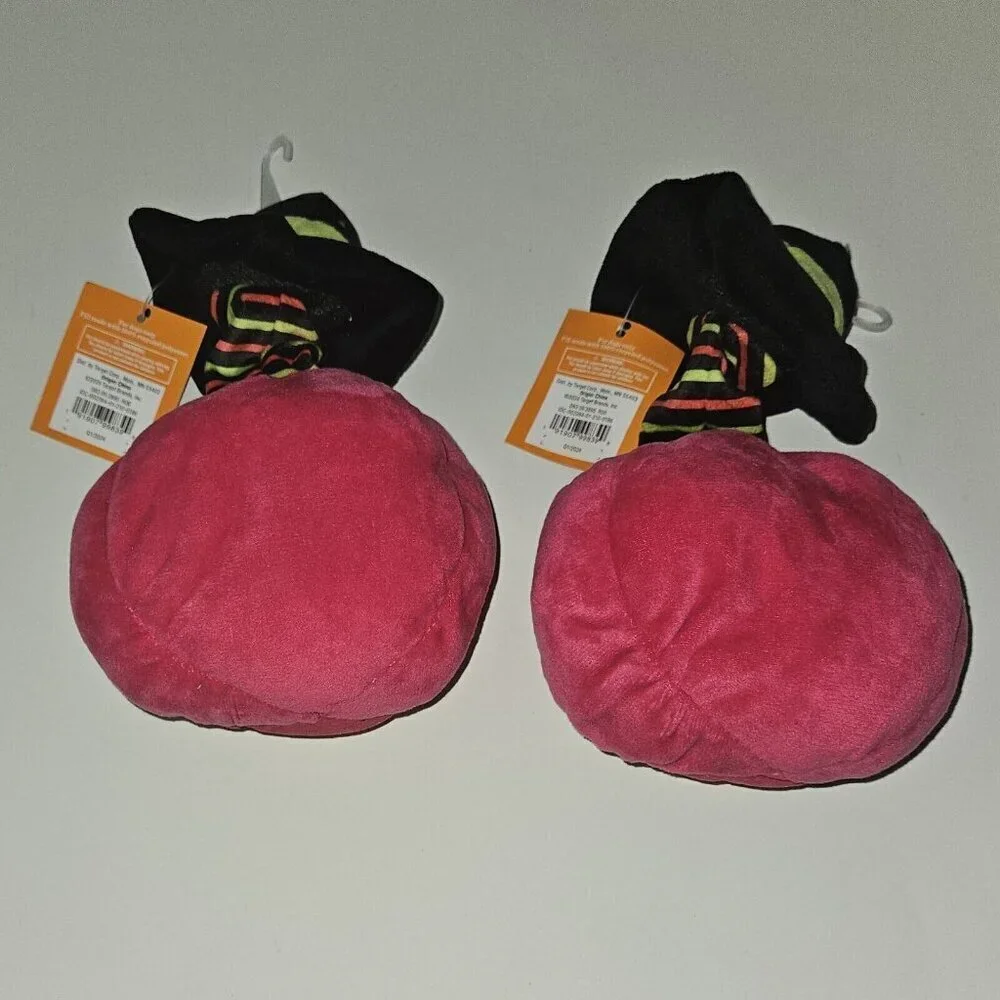 NWT 2 Halloween Dog Toys Lot Retro Bungee Pumpkin Plush Witch Hat Hyde & Eek